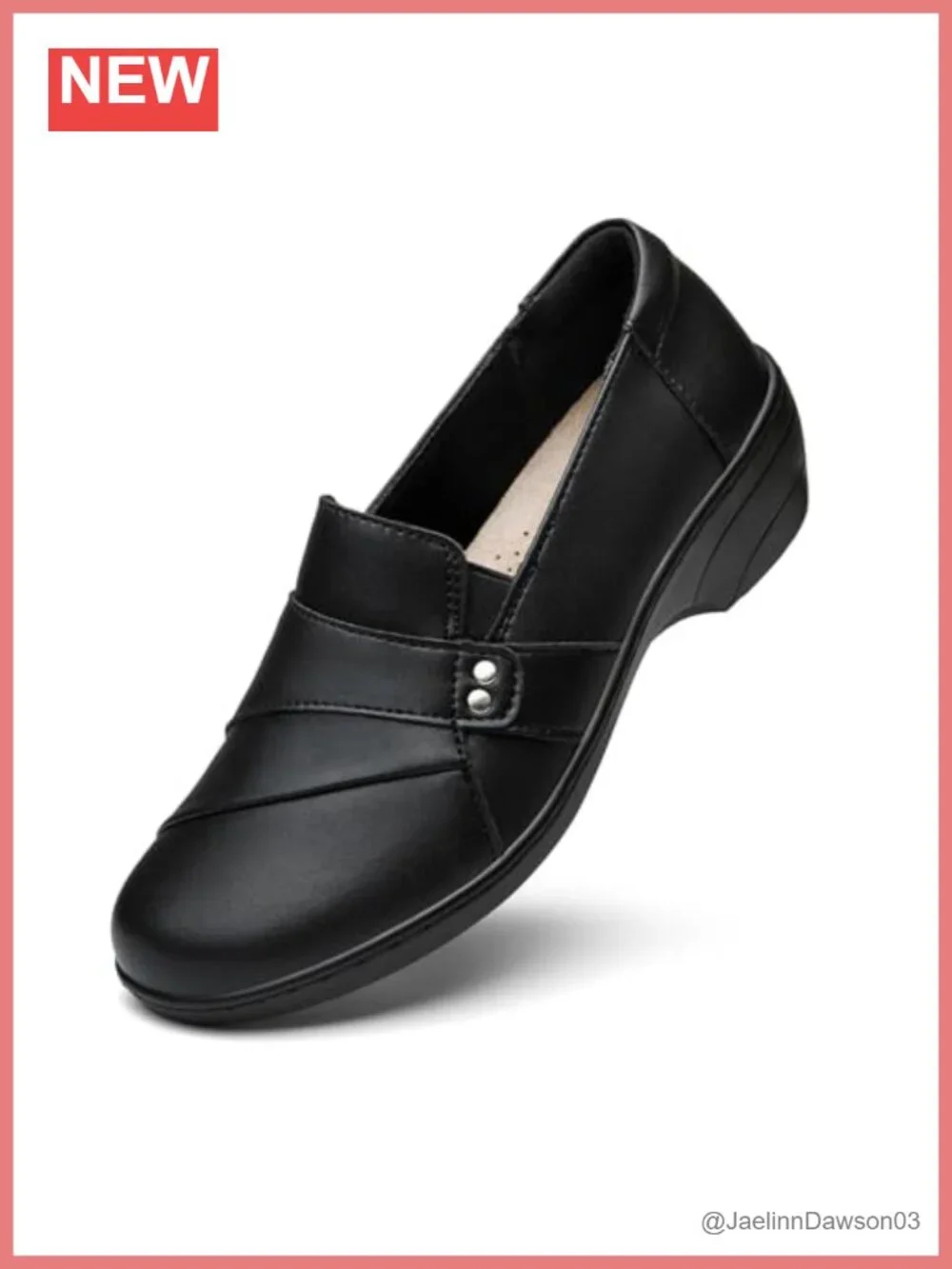 Women's Leather Loafers Slip-Ons Comfortable Work Shoes